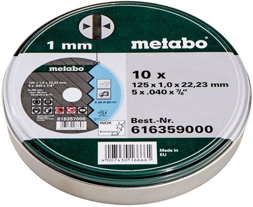 Accesorios Metabo discos de corte novaparid acero inoxidable ø180x1,5x22,23 (10 uds. en lata) - 616368000