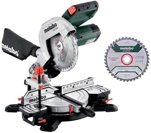 Set sega trasversale Metabo ks 216 m | ultimo modello | + lama per sega extra - 610216900
