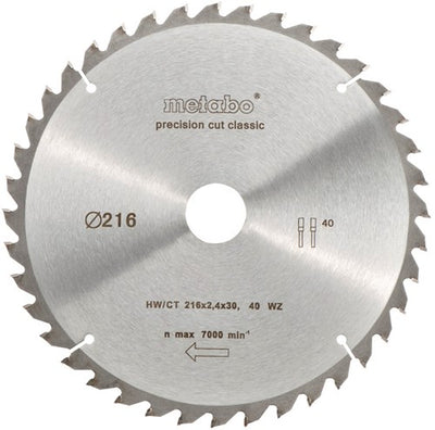 Metabo accessoires metabo cirkelzaagblad precision cut hw ct ø 216 mm, 30t wz22 - 628062000