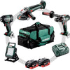 Set combinato Metabo 4.3.2 | set combinazione batterie 18v bs 18 ltx bl + ssw 18 ltx 400 bl + wb 18 ltx bl 11-125 q + bsa 18 led in borsa attrezzi (2x batteria 10.0ah lihd + caricabatteria asc 145) - 685209000