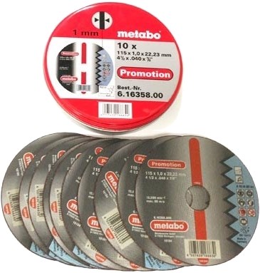 Dischi da taglio Metabo in latta (10 pz.) ø 115x1,0x22,23 - 616358000