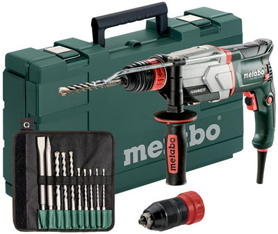 Metabo uhe 2660-2 quick set combihamer | 800w 2.8j + sds-plus-boor- beitelset (10-dlg) - 600697510