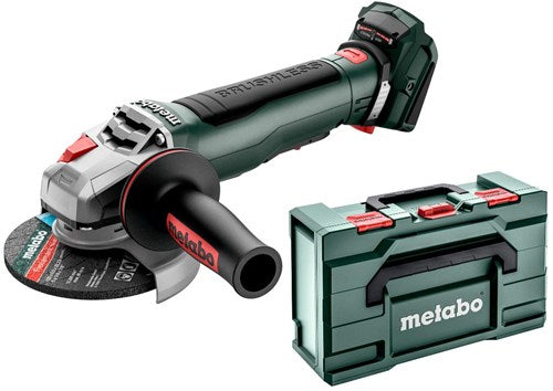 Metabo wpb 18 lt bl 11-125 amoladora angular rápida cuerpo 18v con interruptor de paleta en metabox 165 l - 613059840