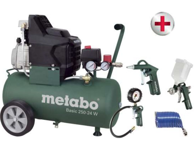 Metabo basic 250-24 w compressor + lpz-4 toebehorenset - 690836000