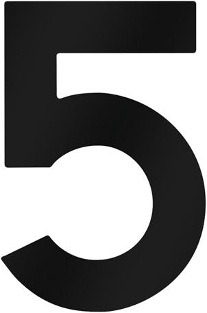 Numero civico Metafranc 5 120mm nero - wu0424647