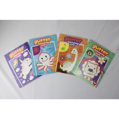 Libro para colorear con purpurina 24x18cm 4 surtidos