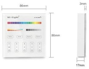 Interruttore da superficie wireless Mi-light rgb-cct 2.4g led0202