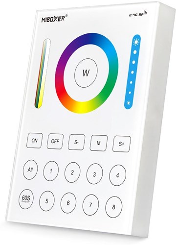 Miboxer interruttore wireless da superficie rgb-cct 2,4g 8 zone bianco - led0203