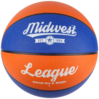 Baloncesto de la Liga del Medio Oeste unisex Blue Orange size 7
