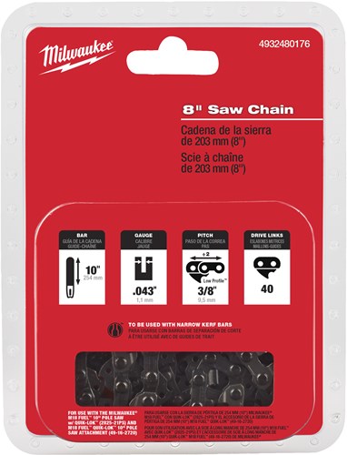 Milwaukee 20 cm 8 saw chain 3 8 x 1.1 m18 fhs chain for chainsaw 20 cm 8 for m18 fhs20 - 4932480176