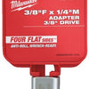 Milwaukee accessoires 3 8 f x 1 4 m verloopadapter van 3 8 naar 1 4 - 4932480648