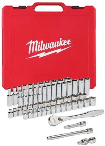 Milwaukee accesorios 3 juego de llaves de vaso y trinquete de 8" | métrico | 56 piezas - 4932464946
