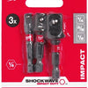 Milwaukee accesorios adaptador de enchufe shockwave set-3pc - 4932479228