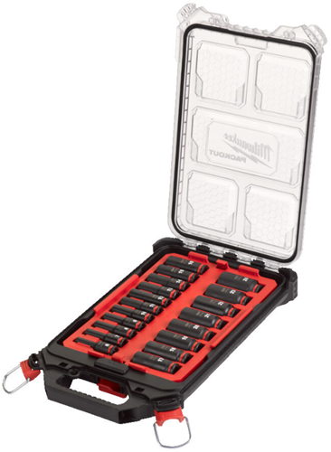 Set di prese accessori Imp Milwaukee packout™ shockwave™ act duty (19 pezzi) - 4932480946