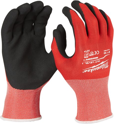 Milwaukee accessoires milwaukee snijklasse 1gedimde handschoenen. cut niveau 1 gloves - m 8 - 1pc - 4932471416