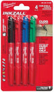 Milwaukee accessori inkzall evidenziatore colorato a punta fine set da 4 pezzi: nero, rosso, blu e verde - 48223106