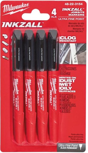 Milwaukee accessories inkzall fine tip markers - 4pc - 48223154