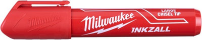 Milwaukee accessories inkzall red l chisel point marker | 12 pieces - 4932471556