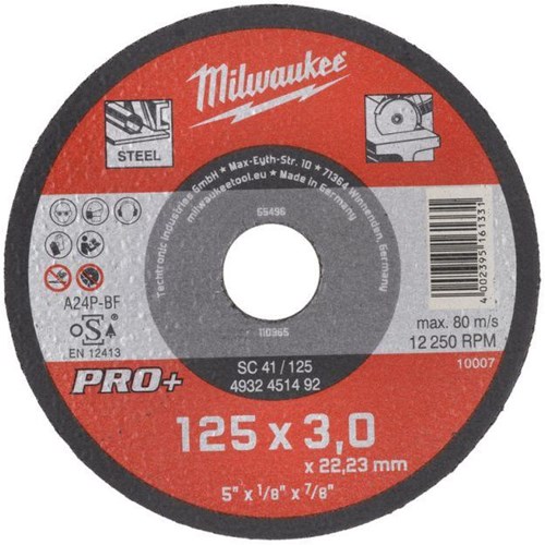 Accessori Milwaukee disco da taglio in metallo sc41 125 x 3 mm pro+ - 25 pezzi - 4932451492