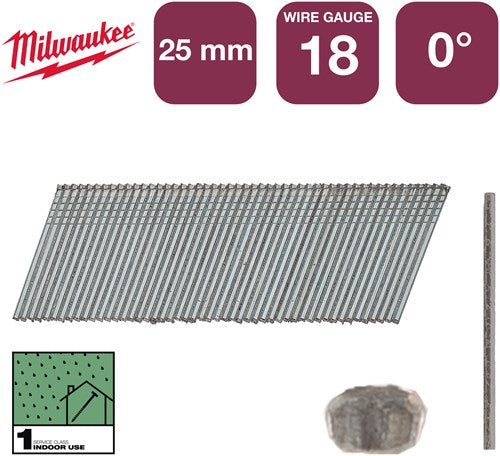 Accessori Milwaukee chiodi brad 18g 25mm rc g sc1 | 5.000 pezzi - 4932492551