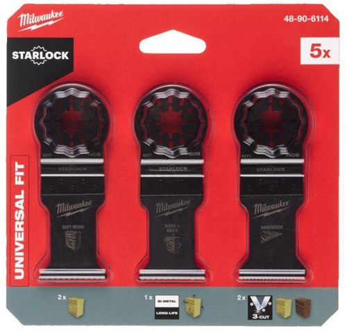 Accessori Milwaukee per Starlock | set piano in legno | 5 pezzi - 48906114