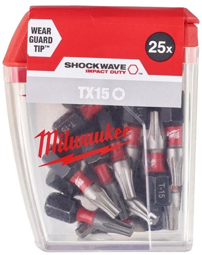 Accessori Milwaukee shockwave gen ii tx15 25mm 25 pezzi - 4932430873