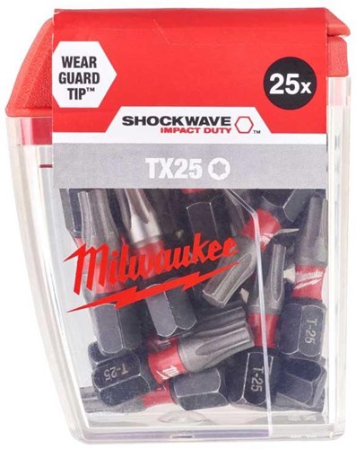 Accessori Milwaukee shockwave gen ii tx25 25mm 25 pezzi - 4932430880