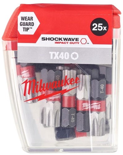 Accesorios milwaukee shockwave gen ii tx40 25mm 25 piezas - 4932430889