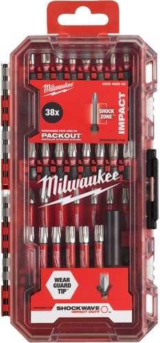 Imp Milwaukee accessori set di punte per viti shockwave act duty 38 pezzi - 4932492009