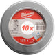 Milwaukee cut.w pro+ scs 41 125 x 1,0 mm caja de metal - 10 piezas disco de corte metal pro+ scs41 125 x 1 mm delgado 10 piezas en caja de metal - 4932478998