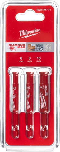 Accesorios Milwaukee juego de brocas de diamante milwaukee | diamante máximo™ | 1 4 mojado seco | 3 piezas - 4932498368