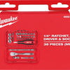 Milwaukee doppenset en ratel | 1 4 four flat™ | 38-delig | packout ready box - 4932498381