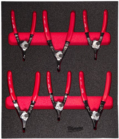Set di pinze per anelli elastici con inserto in schiuma Milwaukee | 6 pezzi - 4932493633
