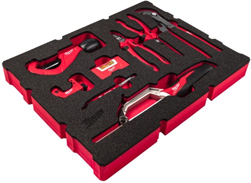 Inserto in schiuma Milwaukee adatto a tutte le cassette degli attrezzi Packout™ con cassetti idraulici | 8 pezzi - 4932493639