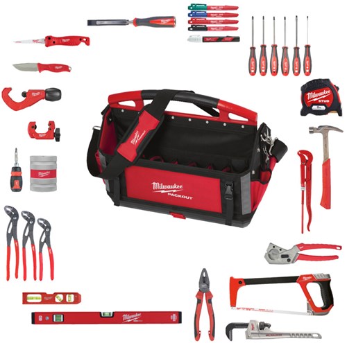 Kit idraulico Milwaukee | nella confezione Borsa porta attrezzi da 50 cm | 38 pezzi - 4932501191