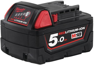 Batería milwaukee m18 b5 (ion de litio de 18 v 5,0 ah) - 4932430483