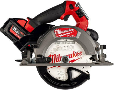 Sega circolare a batteria Milwaukee M18 FCSDC165-552C | 165 mm | incl. 2 batterie m18 hb5,5 e caricabatterie m12-18fc | nella custodia da trasporto - 4933499997