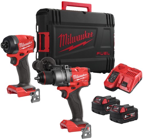 Centralina carburante Milwaukee m18 fpp2a3-502x | m18fpd3 m18fid3 | 2 batterie da 5,0 Ah + caricabatterie | nella custodia HD - 4933480873