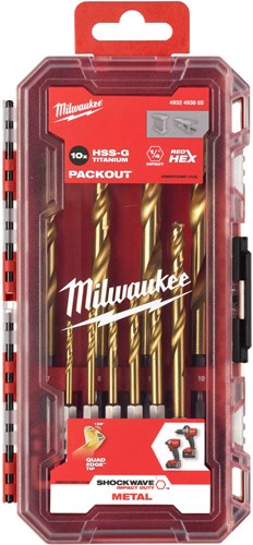 Accesorios milwaukee juego de brocas para metal milwaukee hss-gg ti. conjunto de ondas de choque 5 - 4932493865