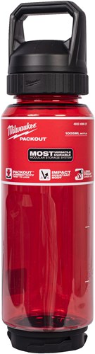 Milwaukee packout™ plastic fles met drinkdop | 1005 ml | rood - 4932498637