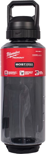 Bottiglia in plastica Milwaukee packout™ con tappo | 1420ml| nero - 4932498641