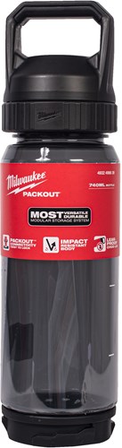 Bottiglia in plastica Milwaukee packout™ con tappo | 740ml| nero - 4932498639