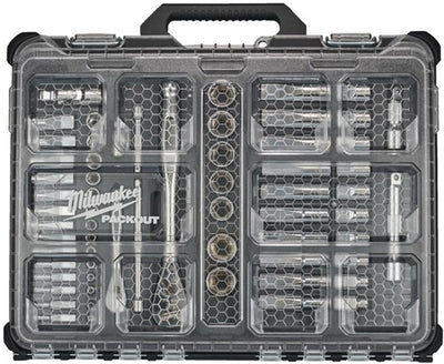 Milwaukee ratchet and socket wrench set packout metric ¼ ½ (63-piece) - 4932493661