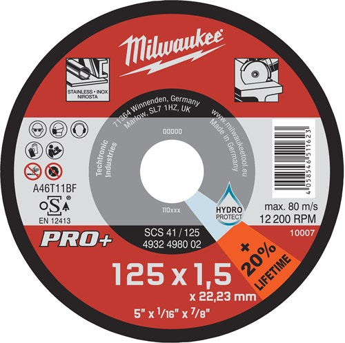 Milwaukee accesorios milwaukee scs 41 125 discos de corte finos para metal pro+ - 4932498002