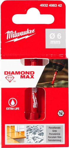 Milwaukee accessoires milwaukee tegelboor | diamond max™ | 1 4 nat droog | 6 mm 1 4 hex - 4932498342