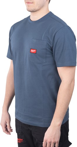 Milwaukee wt ss blu l t-shirt work short sleeve blue l - 4932493015