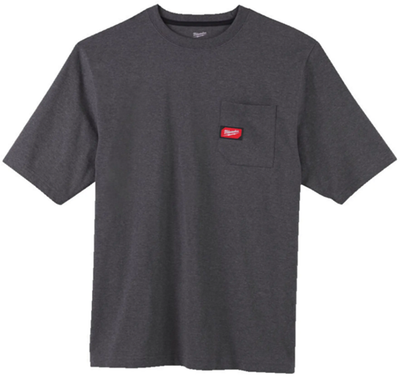Milwaukee wtssgr xl t-shirt work short sleeve gray xl - 4932493011