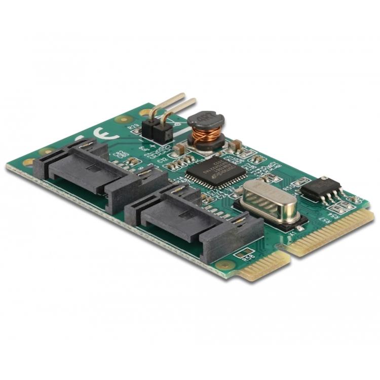 DELOCK MINIPCIE I O PCIE 2XSATA 6GBS