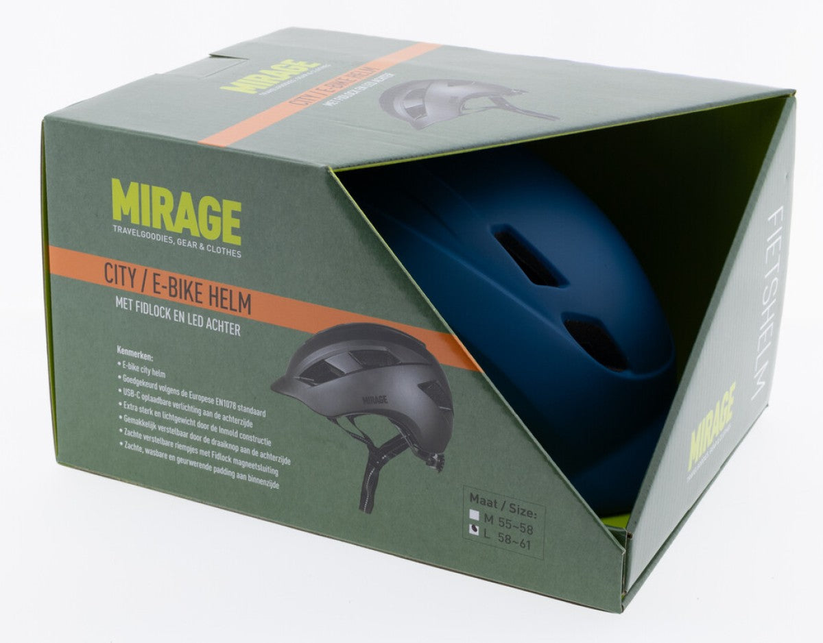 Mirage casco bicicleta eléctrica urbana 58-61cm azul mate