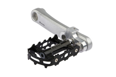 Turners de manivela Mirage con perno de acero inoxidable aluminio T6 de plata